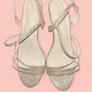 Benjamin Walker Touch Ups Gold Strappy High Heels